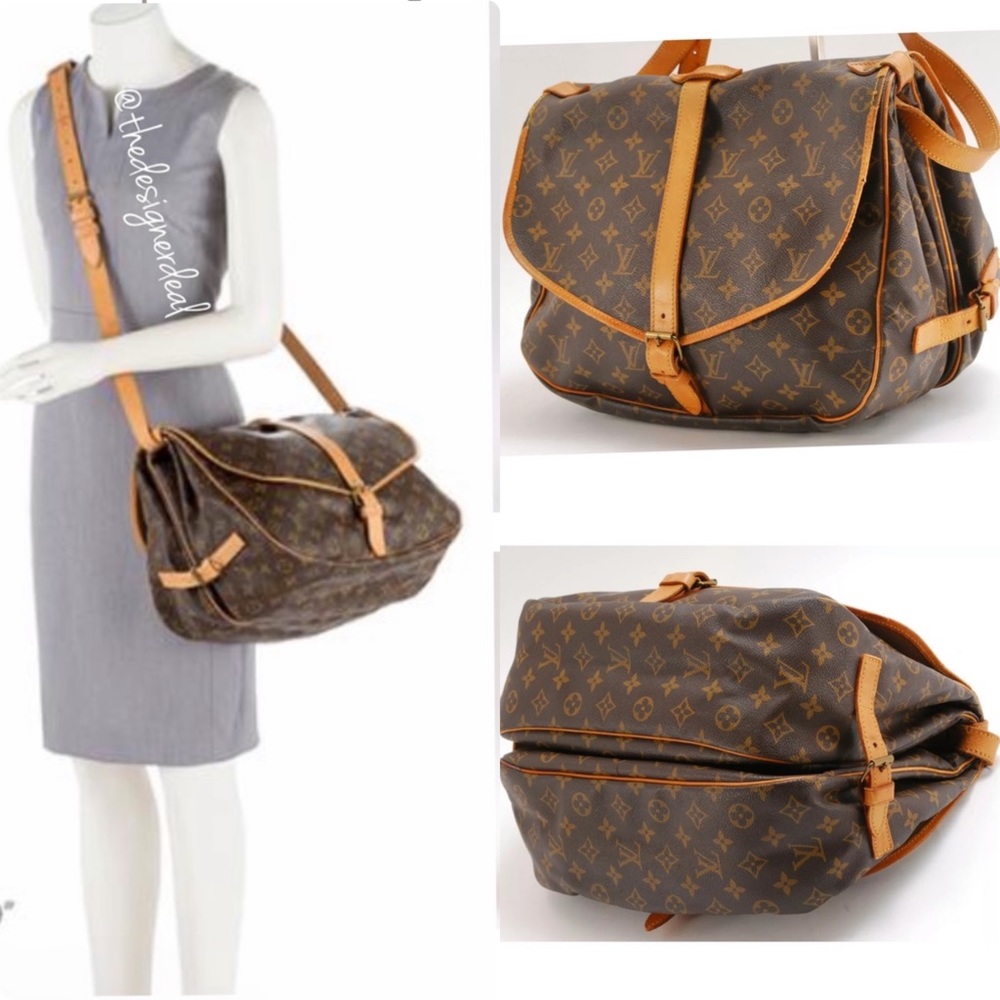 🔥❤️‍🩹🔥Auth Louis Vuitton Monogram Saumur 35 Crossbody